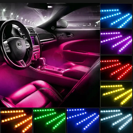 4 Strips Multi Color LED light for Bike & Car Interior Ambient Light | App Controlled